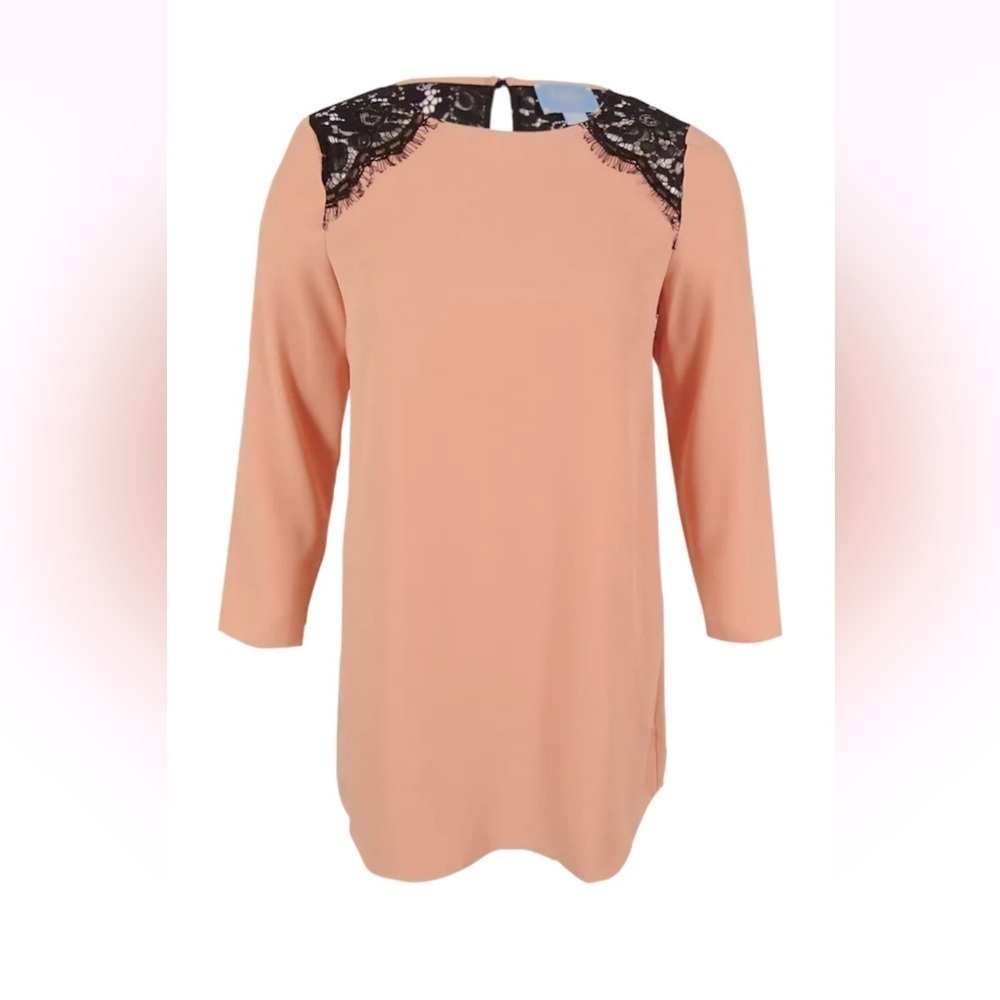 CeCe Peach Ling Sleeve Dress Black Lace size 4